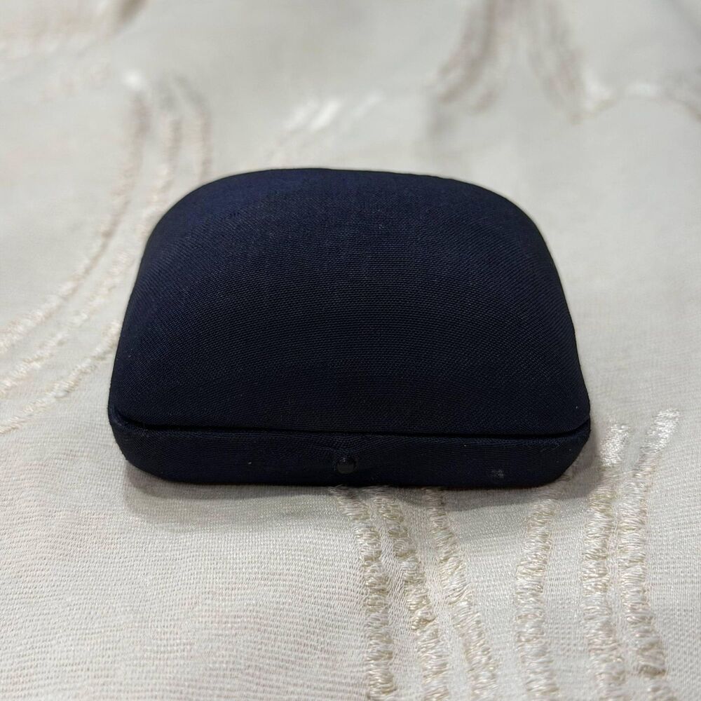 Vintage Humber Jewelry Box Argentina Blue Silk Ring Box Mid Century Velvet Jewel